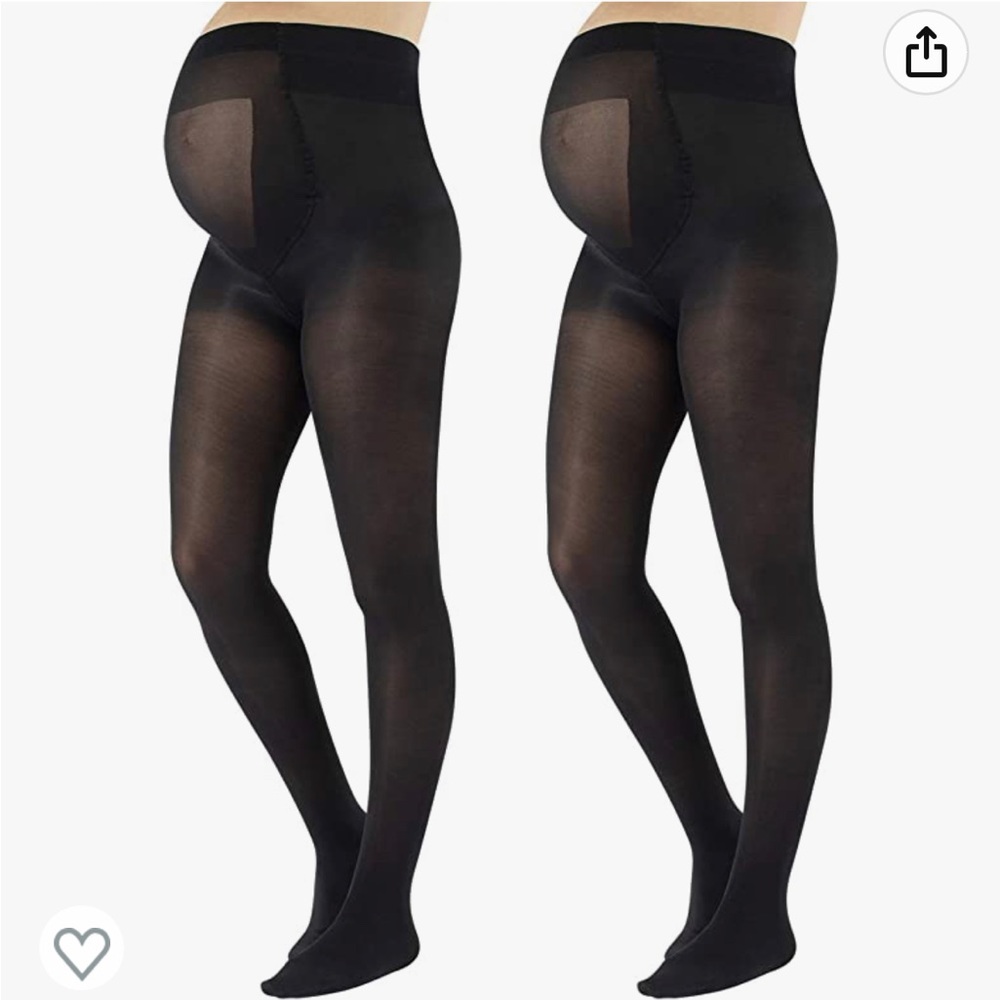 Maternity black opaque tights-made in Italy. Size Small. 2 pairs
